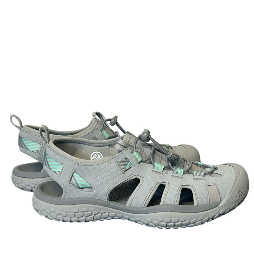 Keen SOLR Sandal Water Shoes In Light Gray Non Slip Quick Dry Closed-Toe Sz 8.5